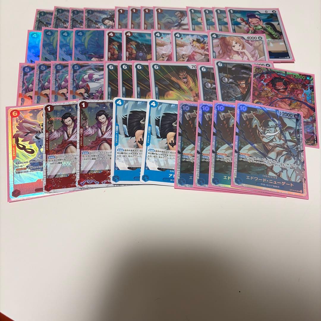 ワンピースカード 赤青エース デッキ デッキパーツ セット　リーパラ付き