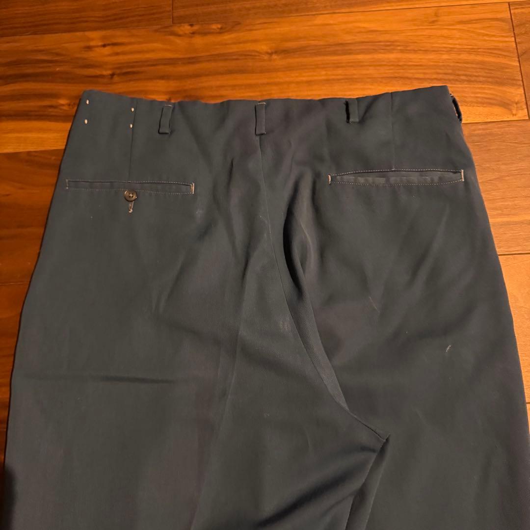 50s 60s レーヨンギャバジンスラックス　ギャバスラ　青