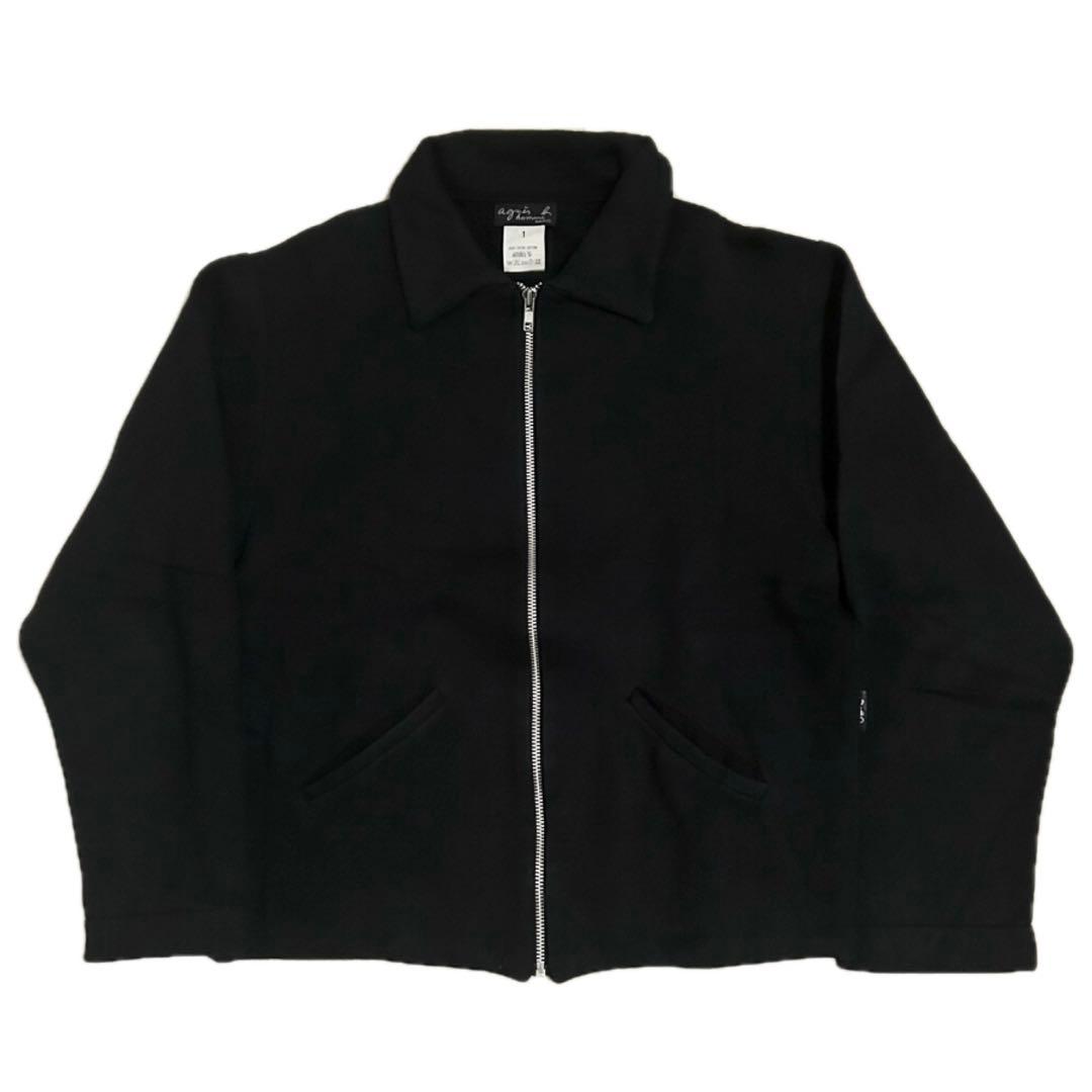 90s agnes b. ジップアップスウェットブルゾン カバーオール