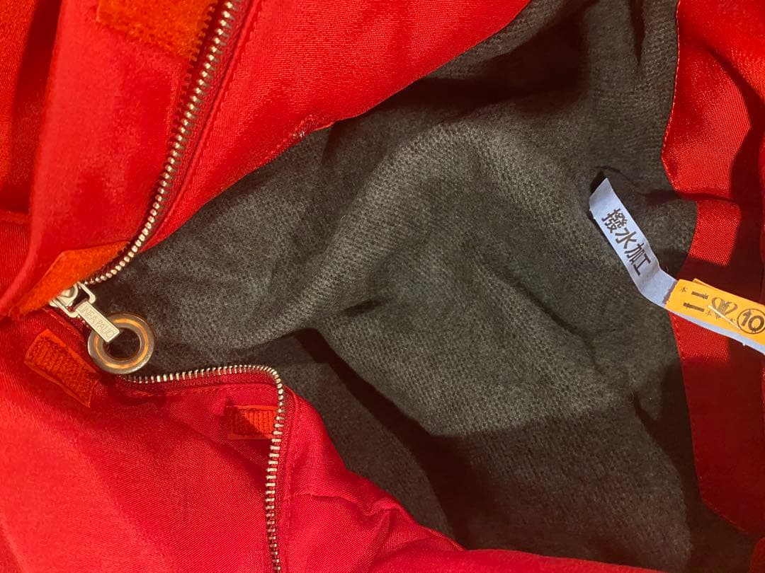 美品！クリーニング済み！スキーウェア赤いファー付きジャケットとパンツセット