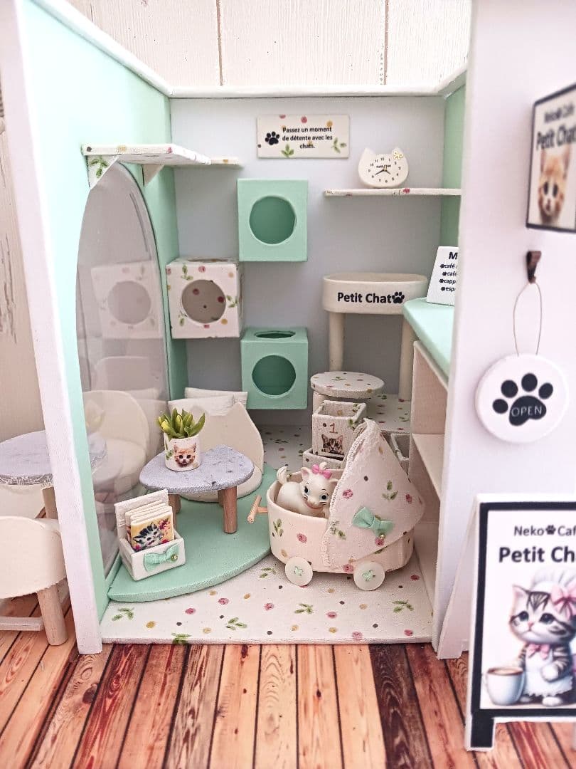 ゴマ様＊kyo＊ハンドメイド＊猫カフェ＊Jiji＊飾り棚2点