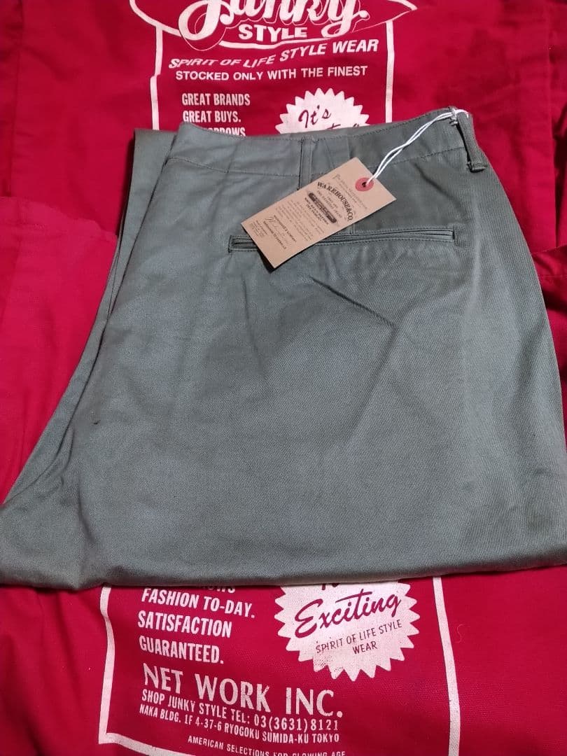 新品未使用 ウエアハウス 1082 CHINOES チノパン w38 グリーン