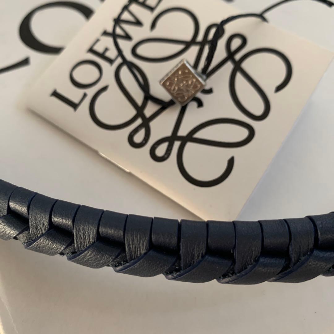 ロエベ ストラップ　ウーブンスパイラルストラップ　付け替えハンドル　ネイビー