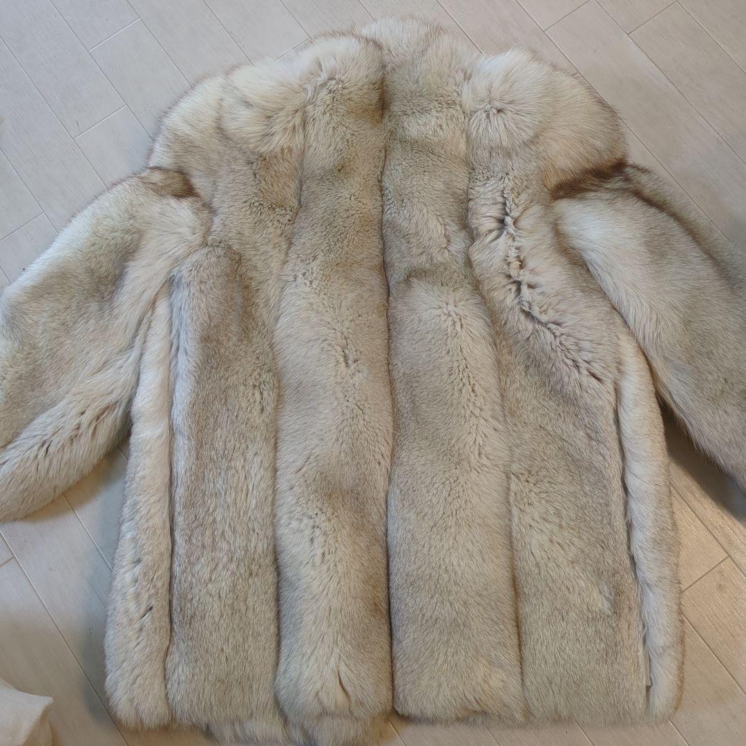 最高級ブルーフォックス セミロングファーコート 11号 ボリューム感