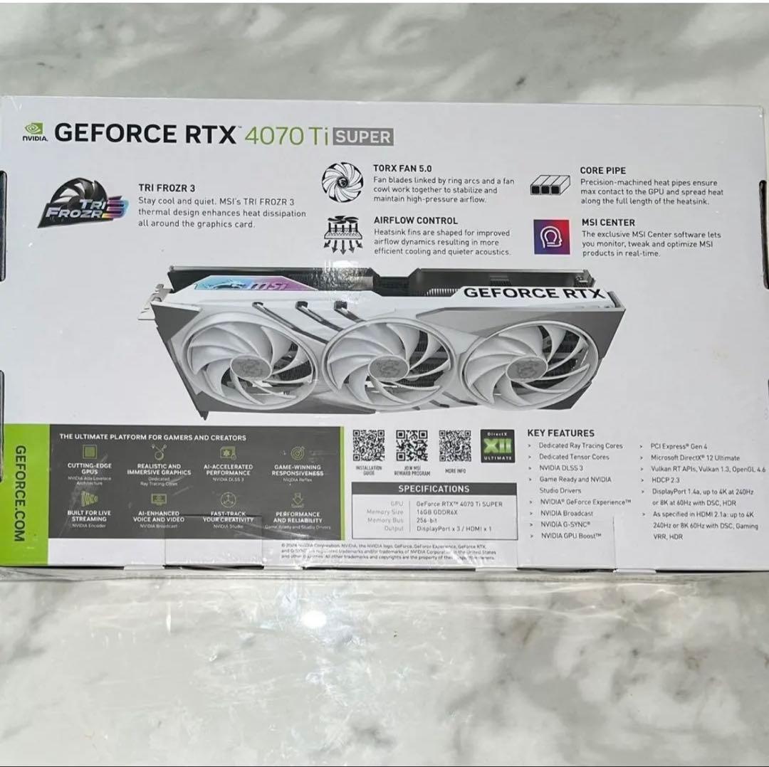 グラフィックボード・グラボ・ビデオカード MSI RTX4070ti SUPER GAMING X SLIM