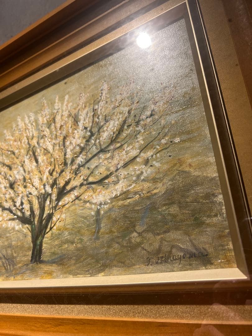 他の方発送×平山嵩　【梅花】　肉筆　油彩画　サインあり