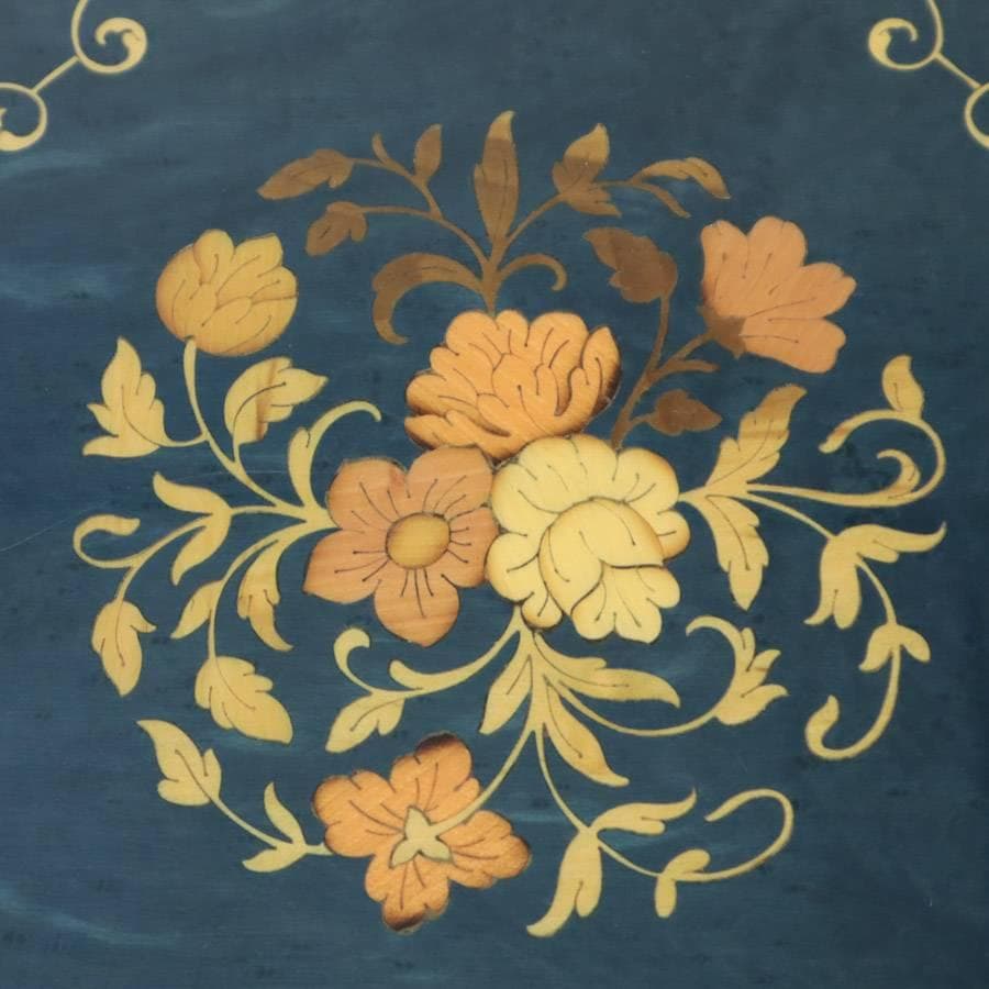 イタリア製 象嵌細工 サービスワゴン キッチンワゴン ワインテーブル ブルー