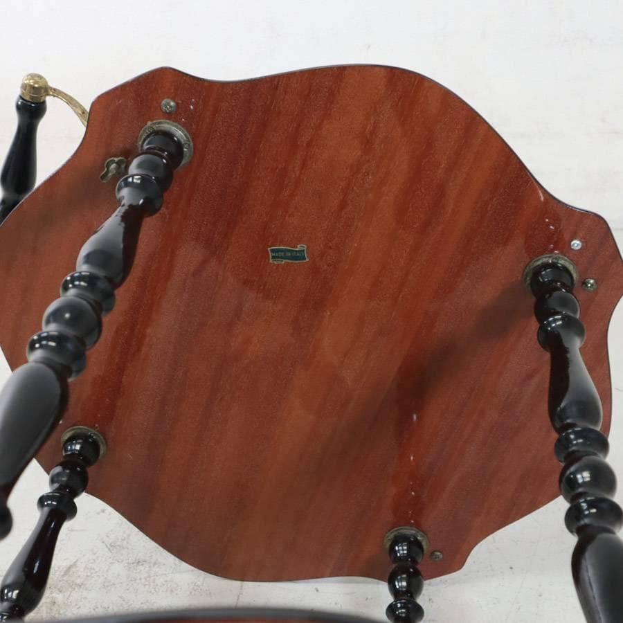 イタリア製 象嵌細工 サービスワゴン キッチンワゴン ワインテーブル ブルー