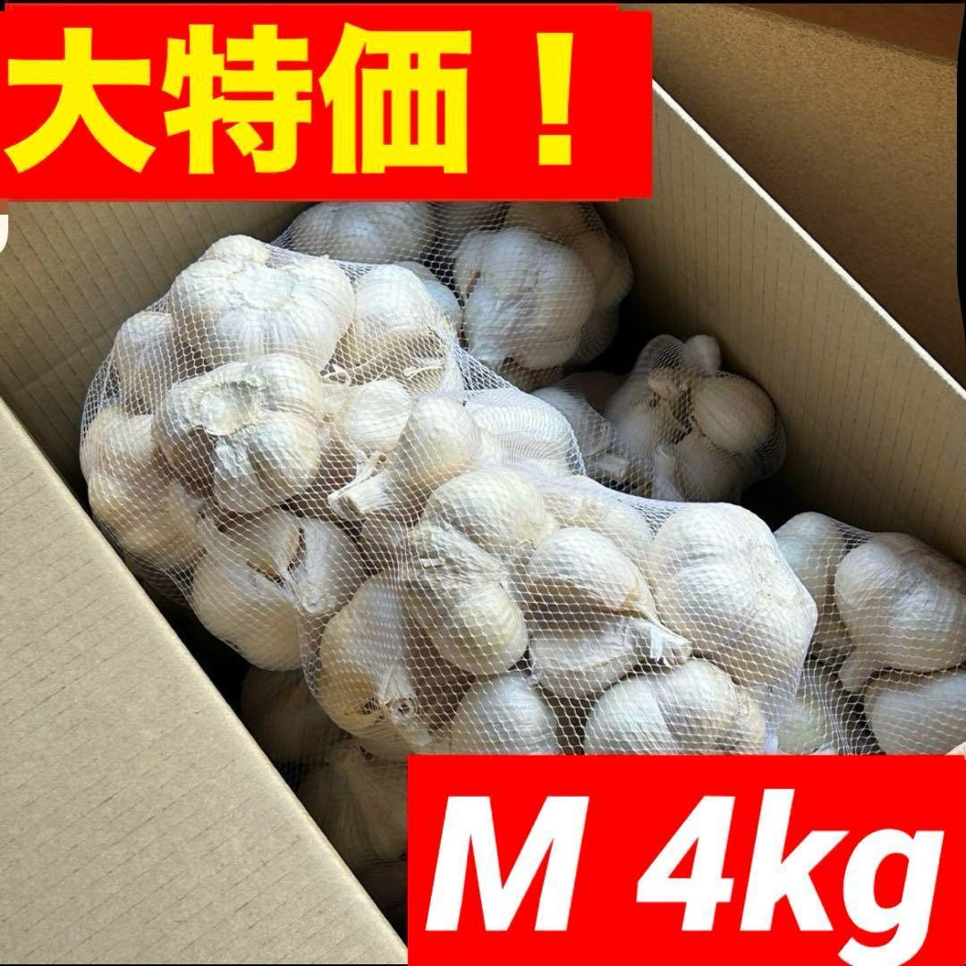 【大特価】青森県 福地ホワイト にんにく M 4kg 加工 種にんにく