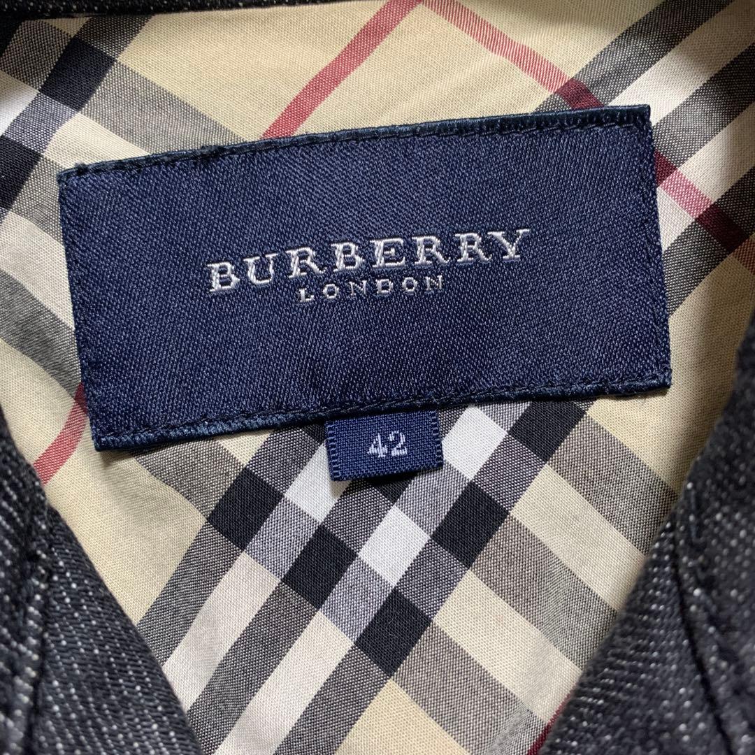 【美品　極希少XL！】バーバリーロンドン　デニムジャケット　ノバチェック　灰色
