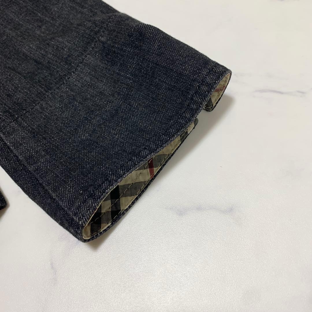 【美品　極希少XL！】バーバリーロンドン　デニムジャケット　ノバチェック　灰色