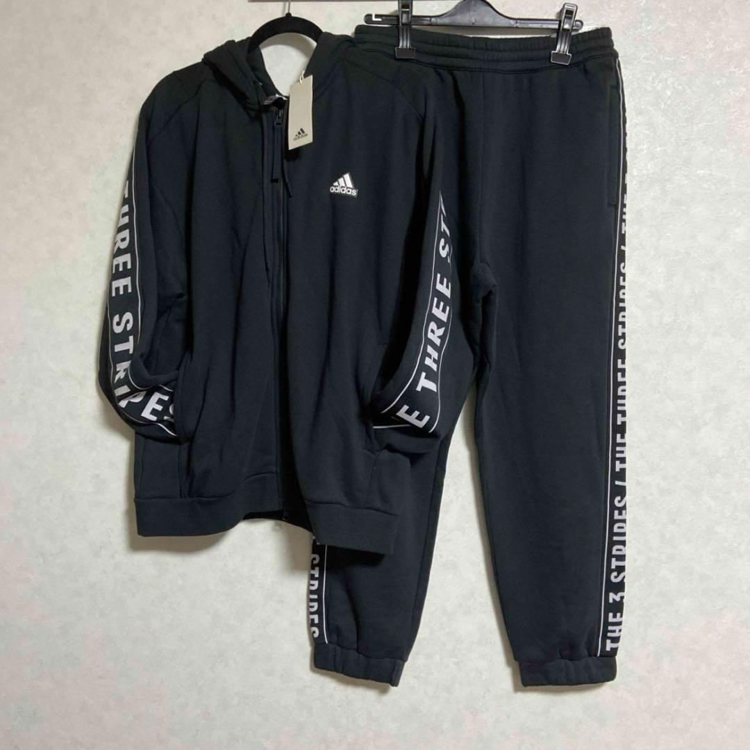 adidasセットアップ　XLサイズ　スリーストライプス　黒白