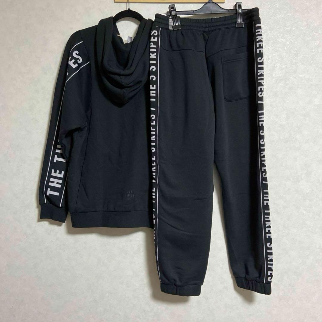 adidasセットアップ　XLサイズ　スリーストライプス　黒白