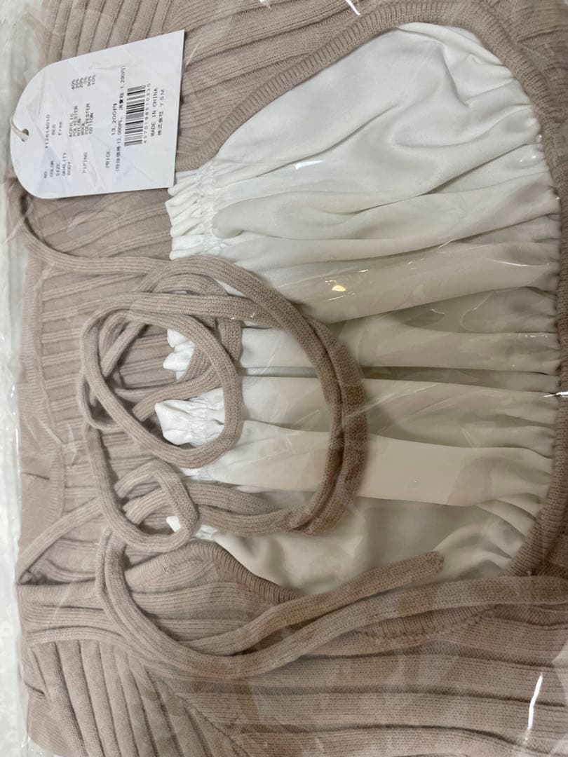 Darich ダーリッチ ネックリボンデザインフレアニットミニワンピース