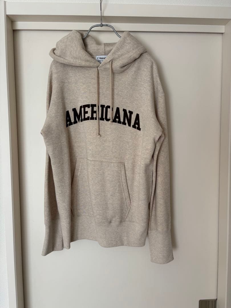 AMERICANA フード付きパーカー ベージュ