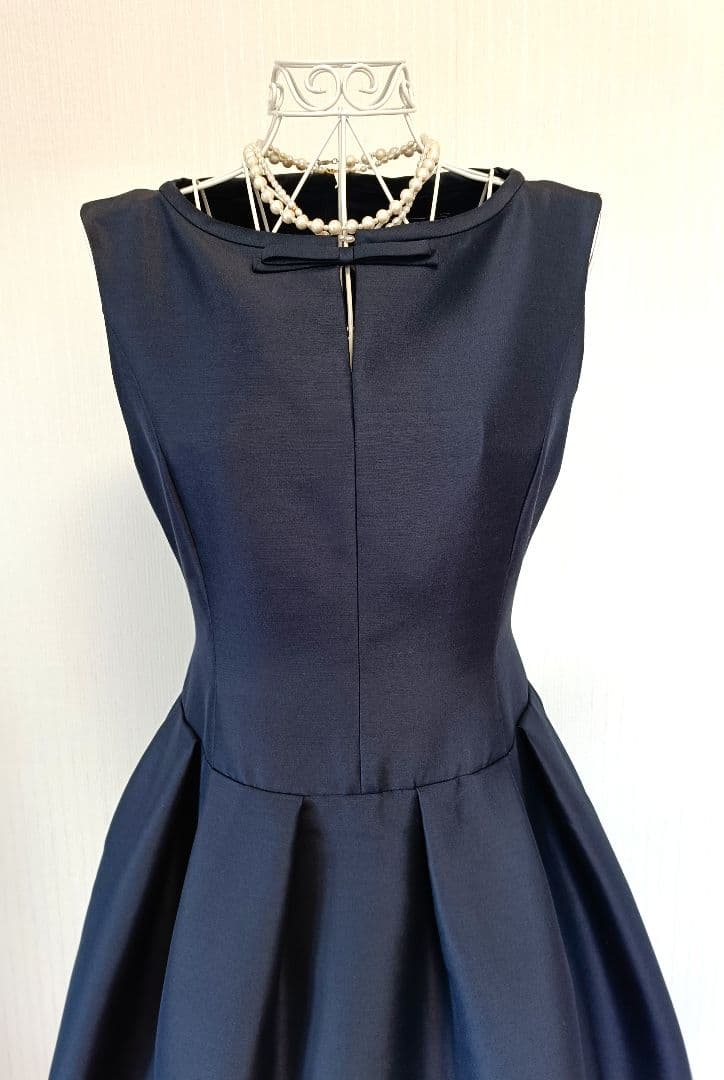 ☆FOXEYフォクシーシルクウールドレスアルドワーズリボンワンピース40☆