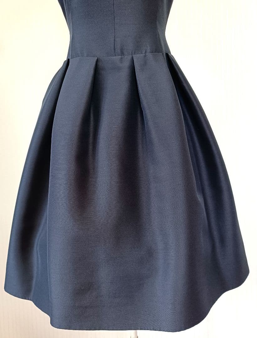 ☆FOXEYフォクシーシルクウールドレスアルドワーズリボンワンピース40☆