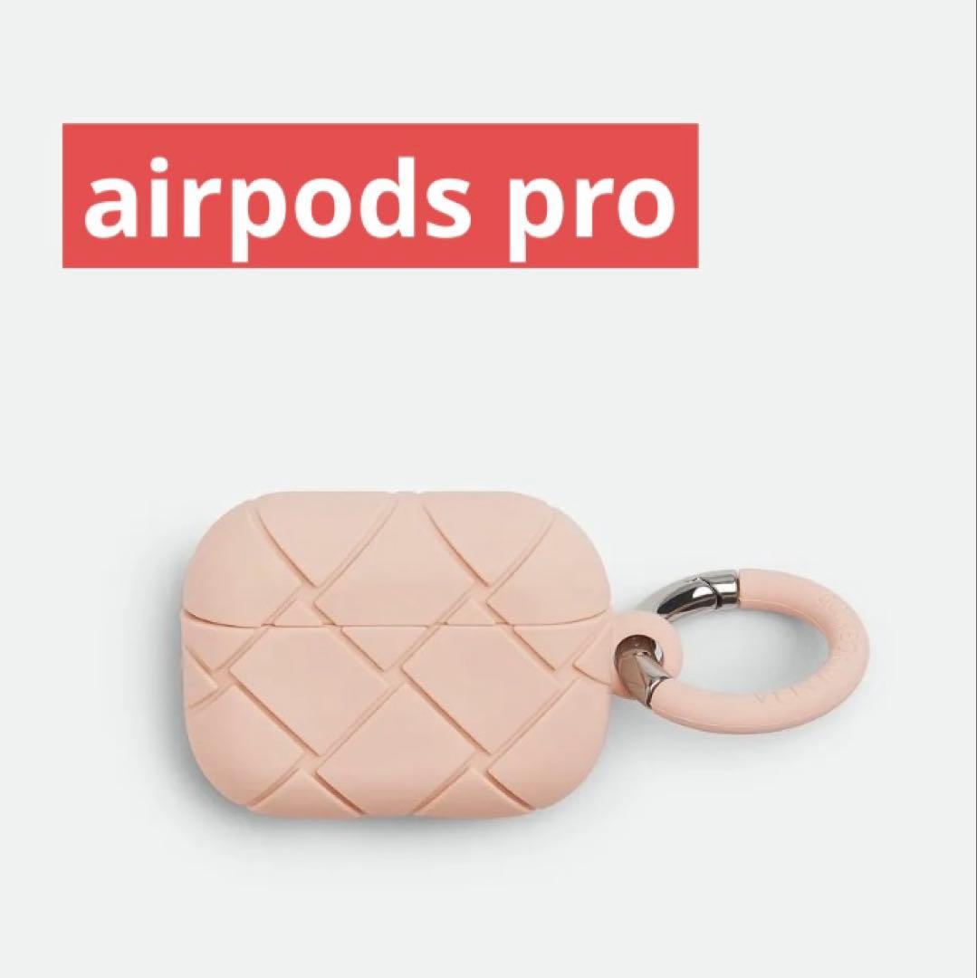 airpods pro ケース Bottega カラビナ カメオ ピンク
