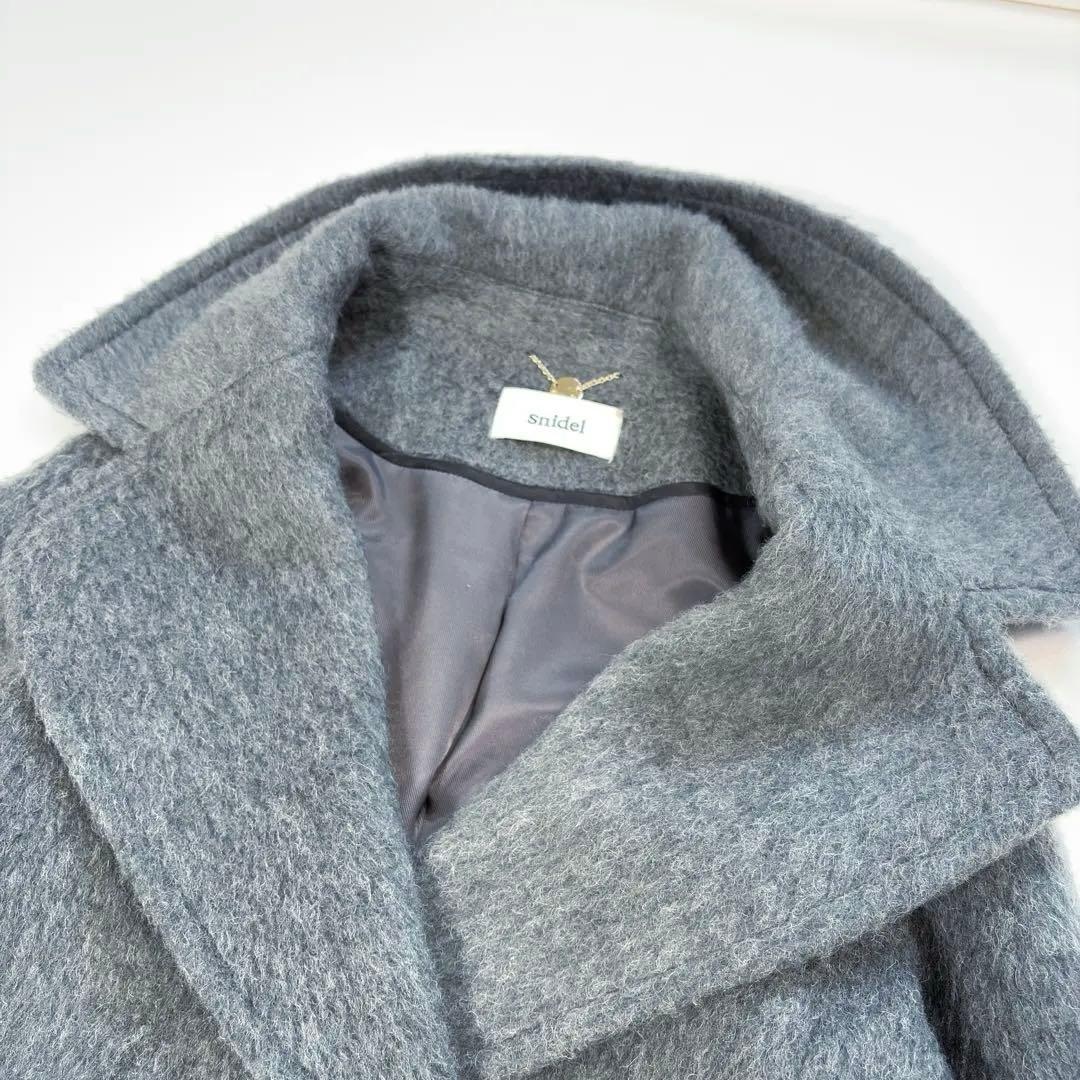 スナイデル コクーンダブルコート ウール アルパカ混 グレー オーバーサイズ