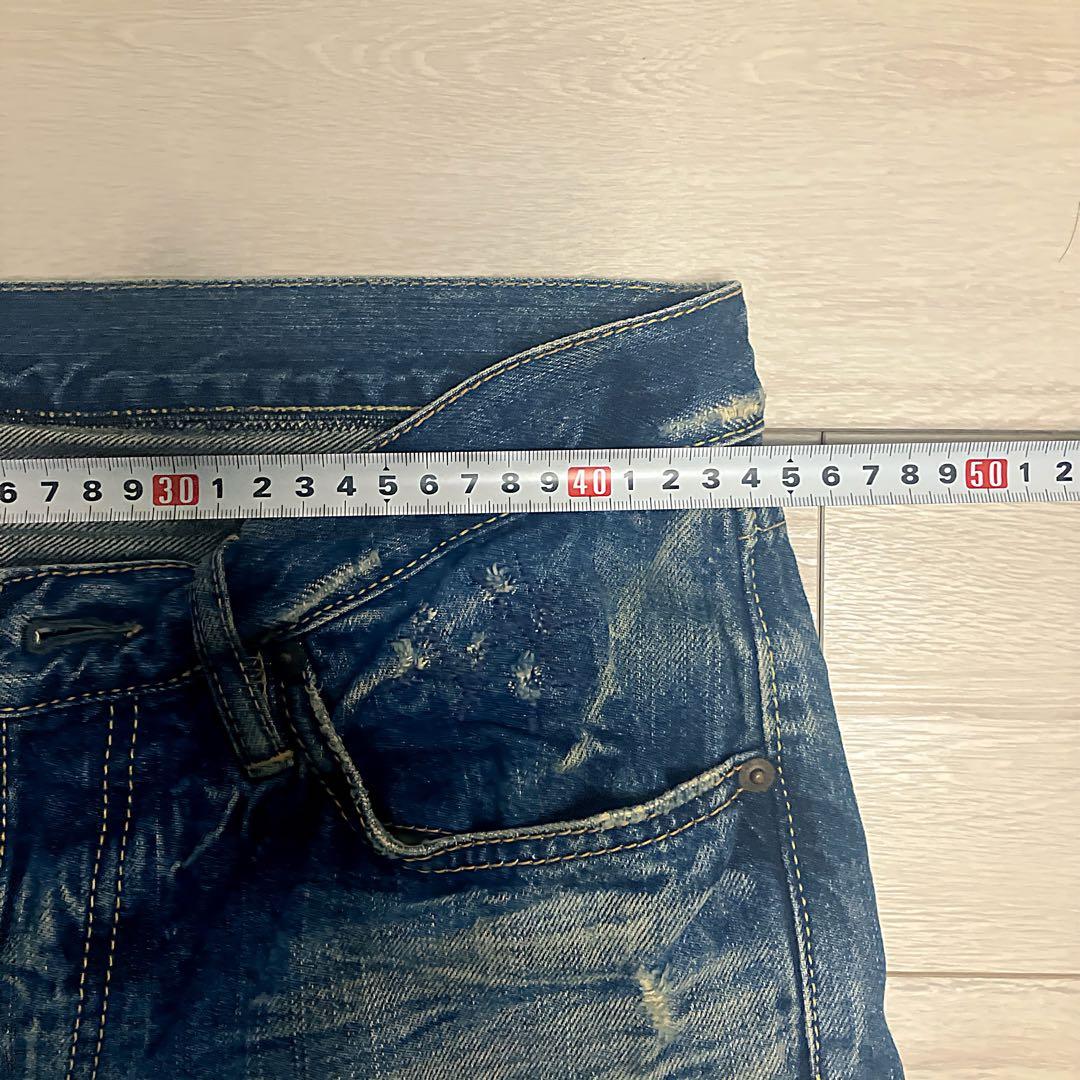 HYSTERIC GLAMOUR デニムパンツ W34 ダメージジーンズ　裾濃色