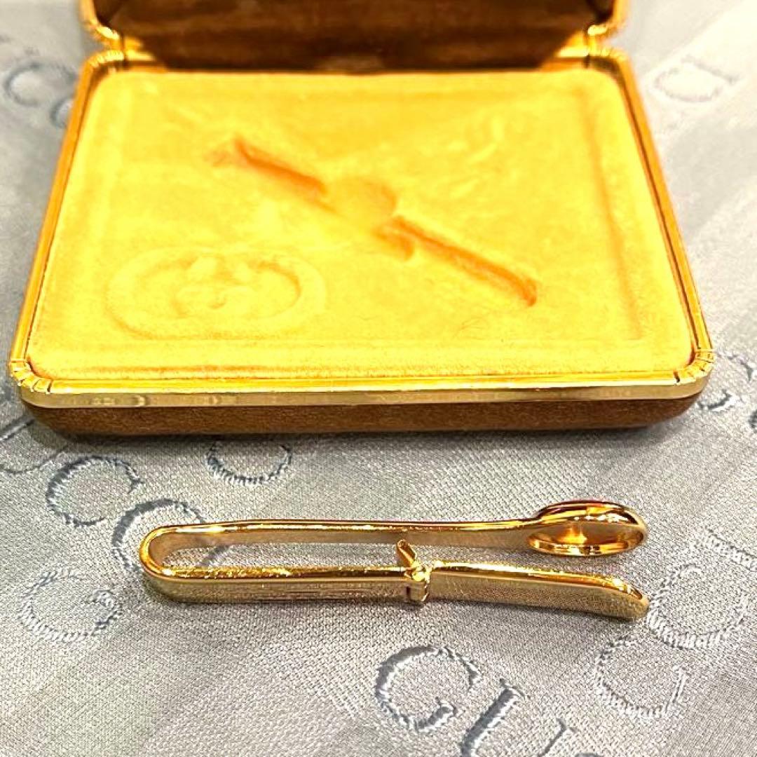 希少✨極美品✨GUCCI グッチ ネクタイピン インターロッキングG ゴールド色