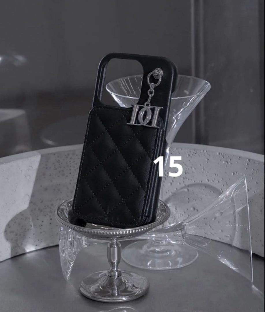 Darich ダーリッチ キルティングミラーDDチャームiPhoneケース　15