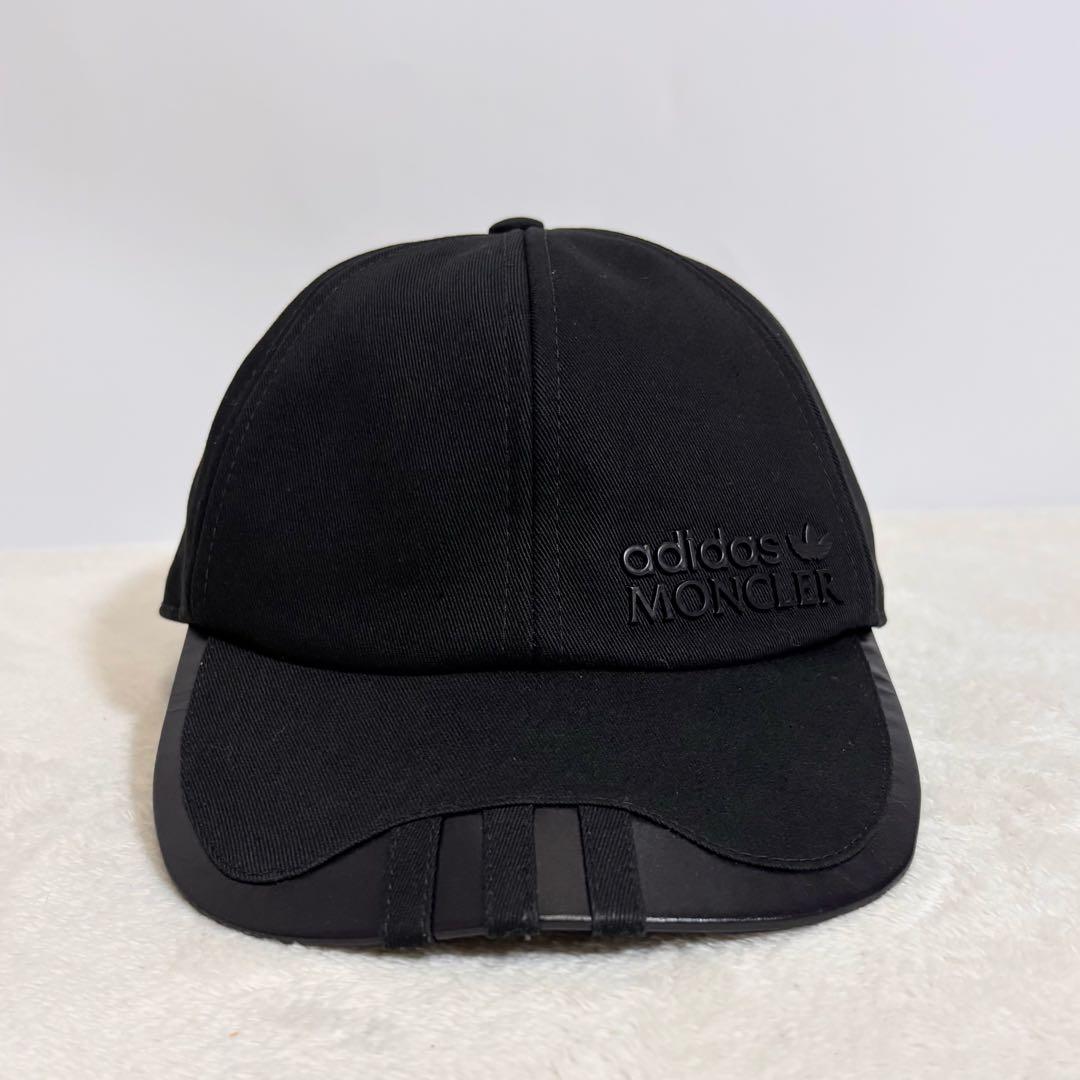 美品 MONCLER ベースボールキャップ adidasコラボ 三本ライン.