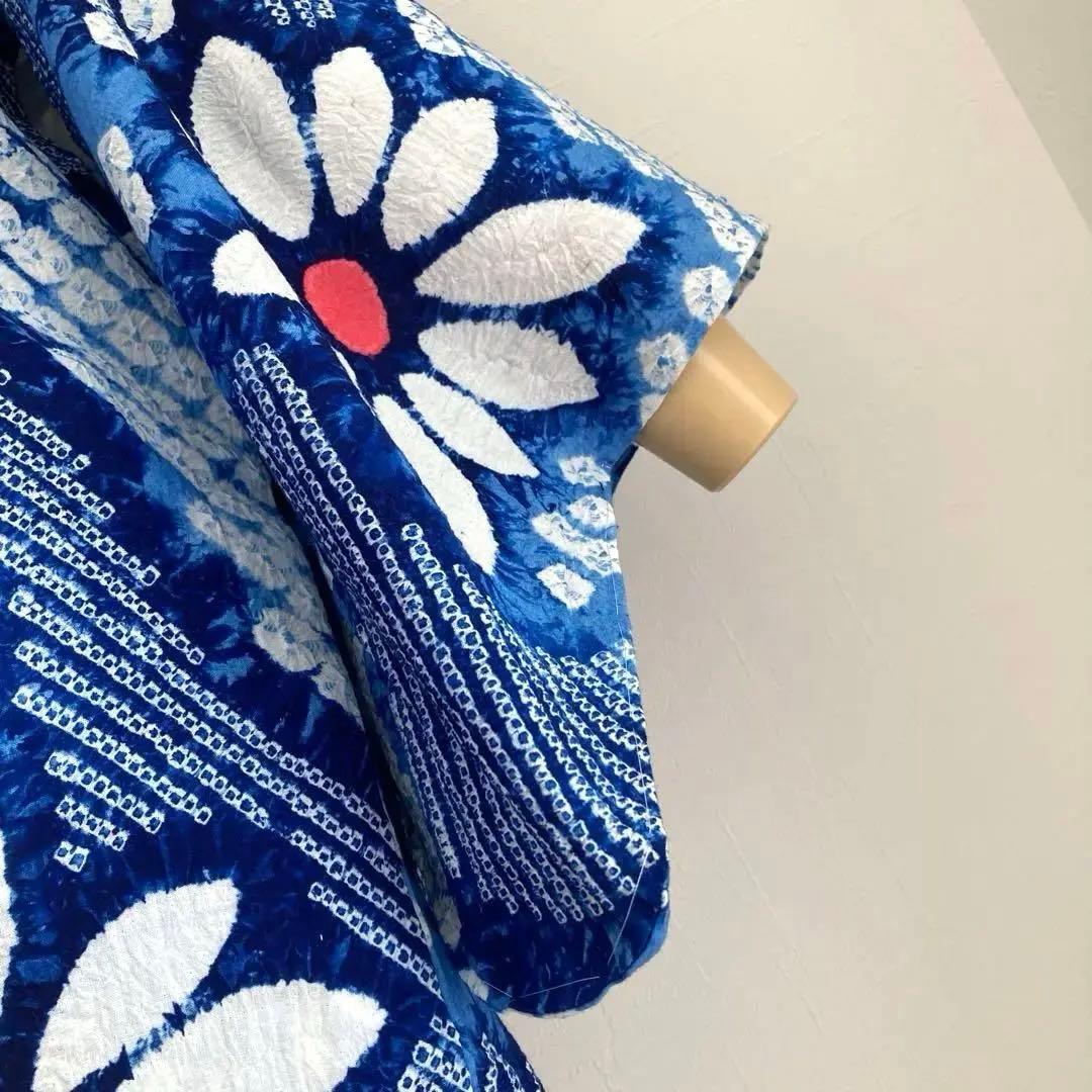 うさぴよ☆ 有松鳴海絞り浴衣　蜘蛛絞り浴衣　未使用　絞り浴衣　N150