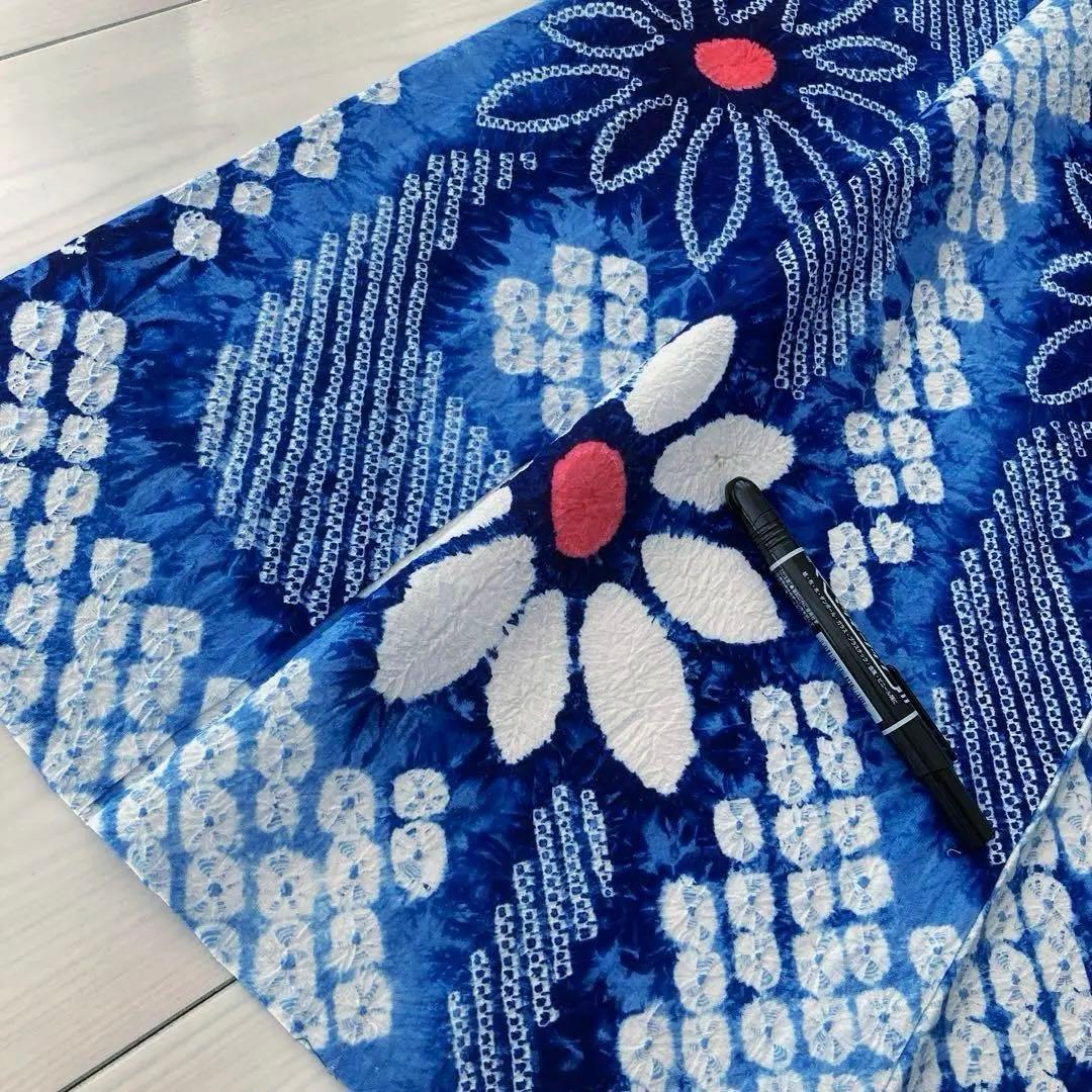 うさぴよ☆ 有松鳴海絞り浴衣　蜘蛛絞り浴衣　未使用　絞り浴衣　N150