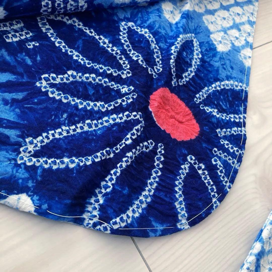 うさぴよ☆ 有松鳴海絞り浴衣　蜘蛛絞り浴衣　未使用　絞り浴衣　N150