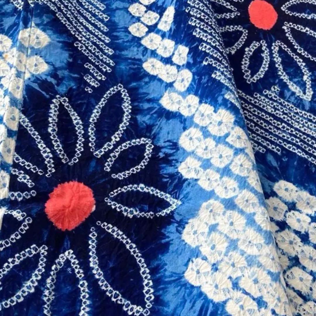 うさぴよ☆ 有松鳴海絞り浴衣　蜘蛛絞り浴衣　未使用　絞り浴衣　N150