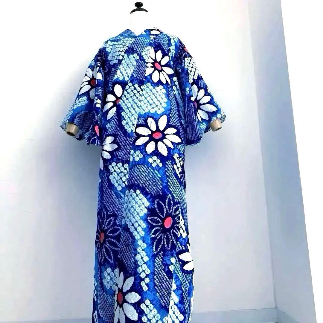 うさぴよ☆ 有松鳴海絞り浴衣　蜘蛛絞り浴衣　未使用　絞り浴衣　N150