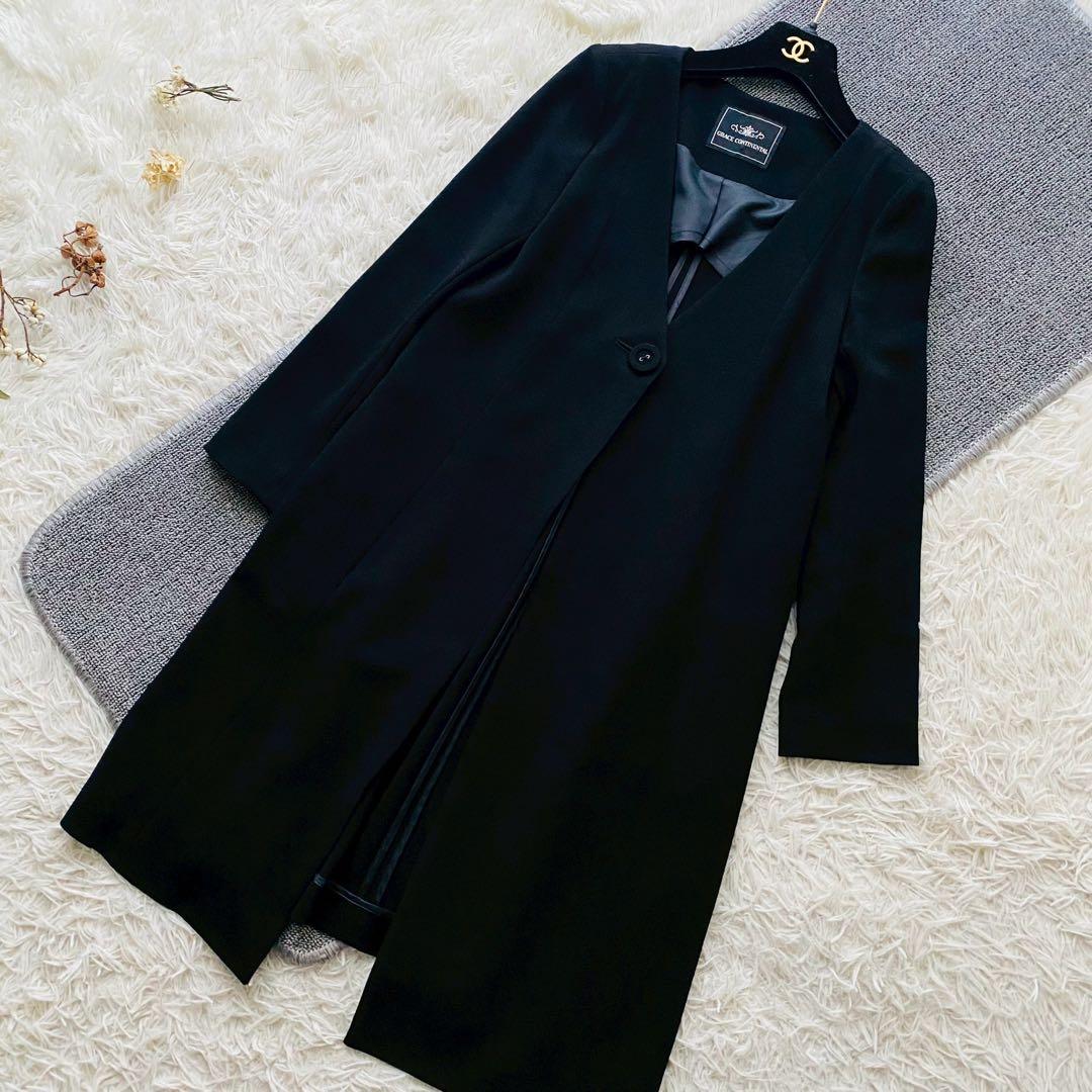 グレースコンチネンタル●極美品●2点セット ノーカラーコート×パールワンピース