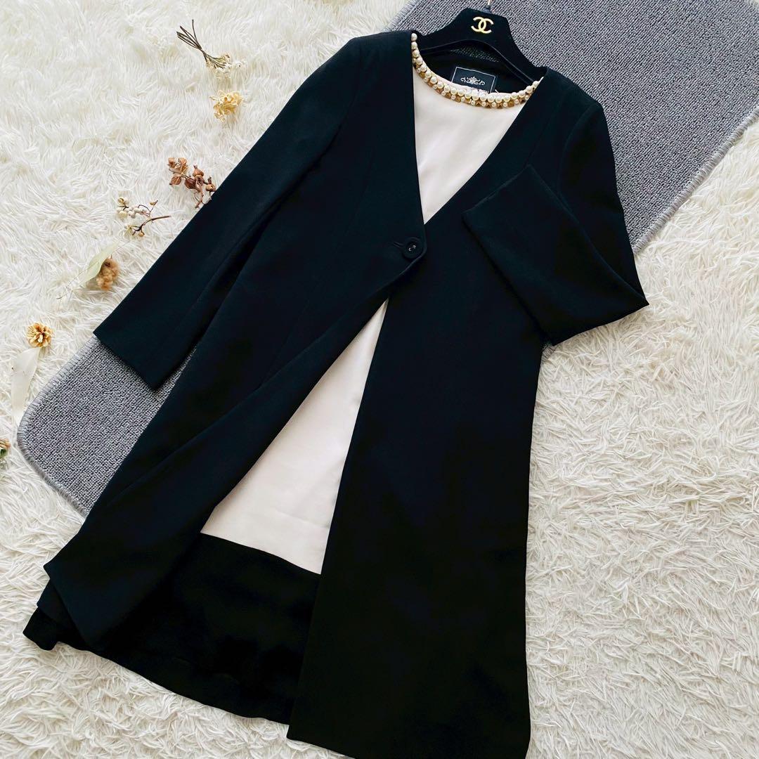 グレースコンチネンタル●極美品●2点セット ノーカラーコート×パールワンピース