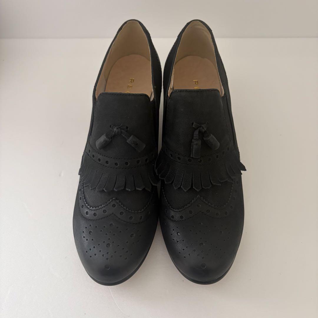 REGAL リーガル タッセル フリンジ ローファー 太ヒール 24.5cm 黒