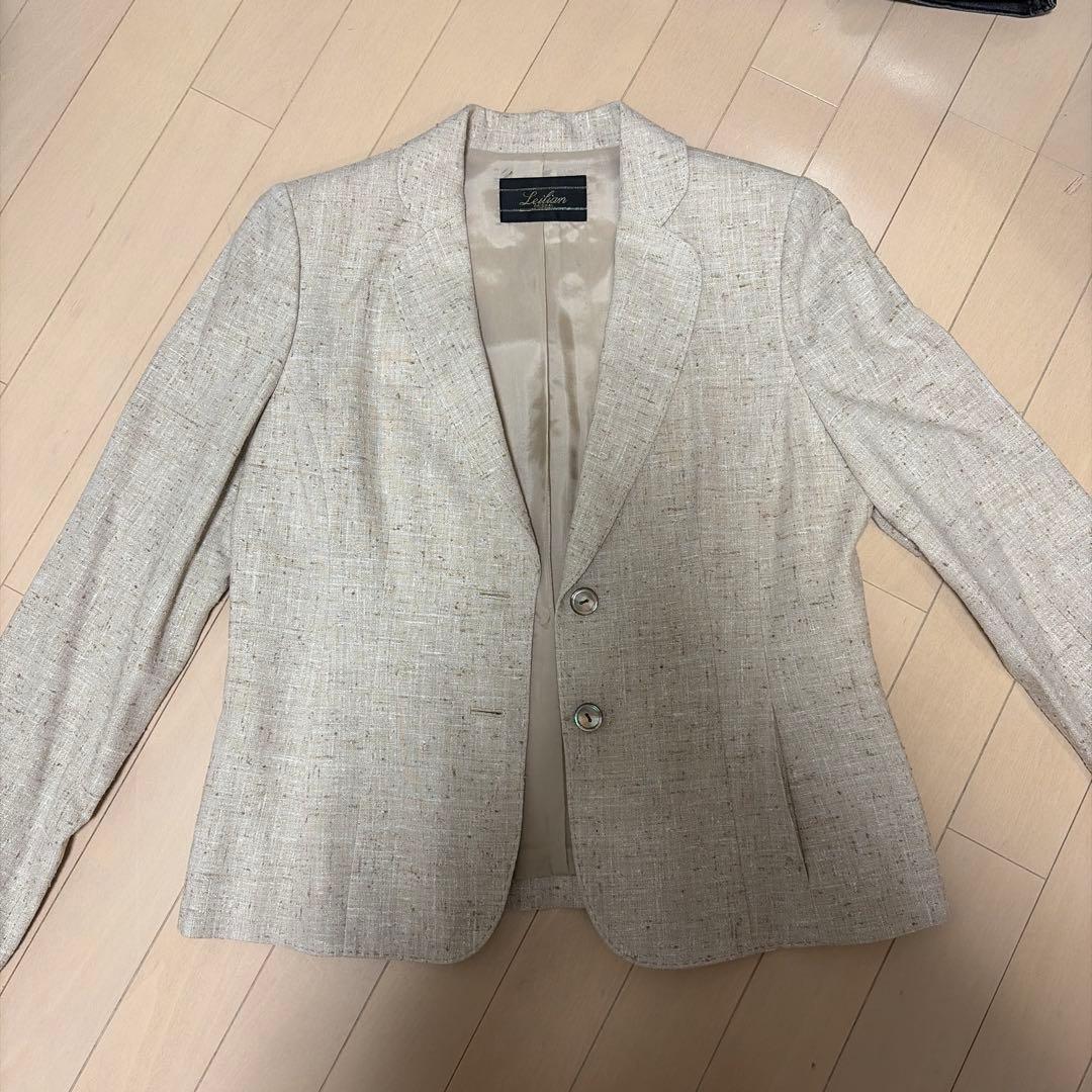 Leilian テーラードジャケット M ライトベージュ