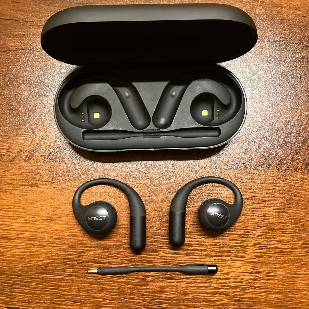 ◆EMEET AirFlow◆高音質マイク◆耳を塞がないオープンイヤーイヤホン◆