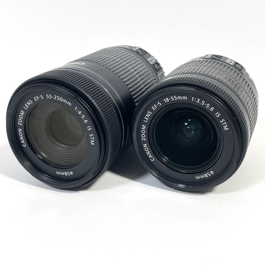 Canon EF-S 18-55 55-250mm STM 純正レンズセット