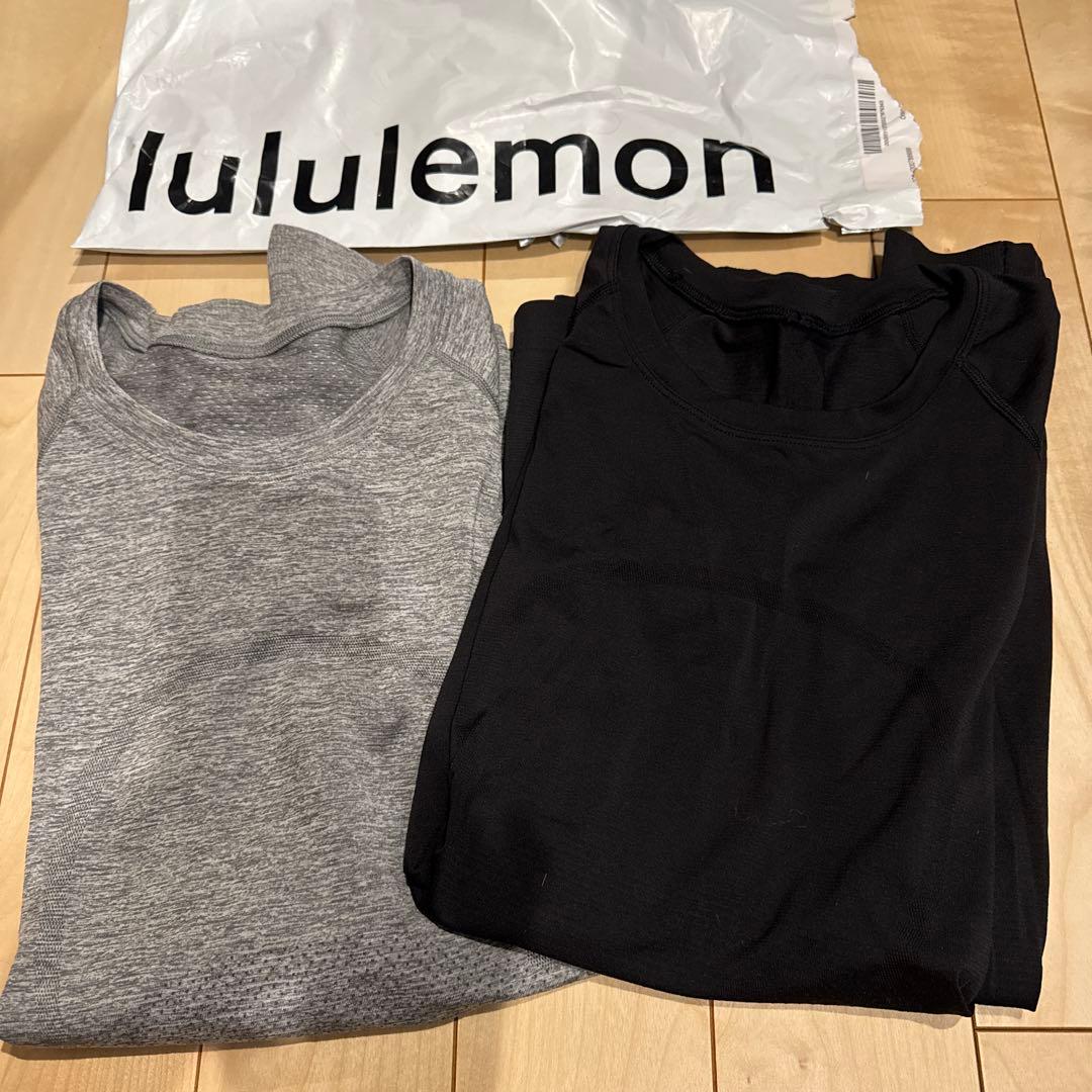 ルルレモンSwiftly Tech 長袖シャツ 黒とグレーサイズ6おまけつき