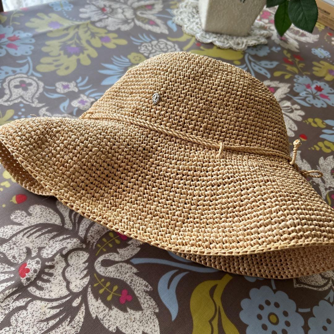 ヘレンカミンスキー　ラフィア麦わら帽子 つば広