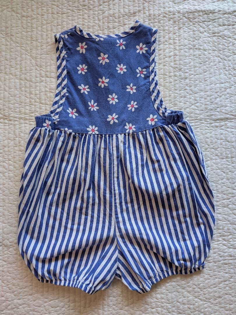 ヴィンテージ　oshkosh　花柄　ストライプ　ショートオール