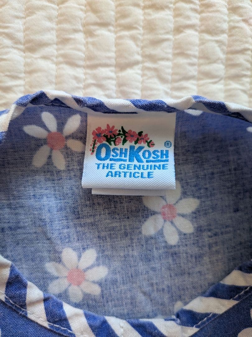 ヴィンテージ　oshkosh　花柄　ストライプ　ショートオール