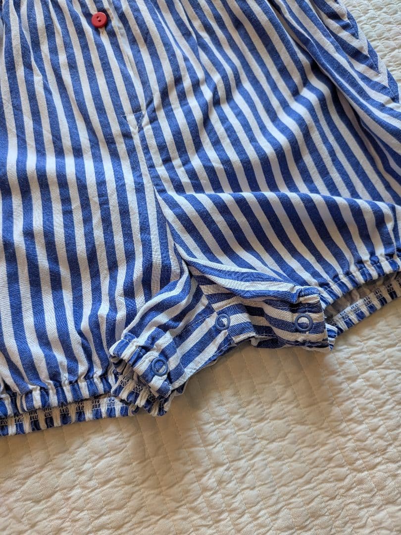 ヴィンテージ　oshkosh　花柄　ストライプ　ショートオール