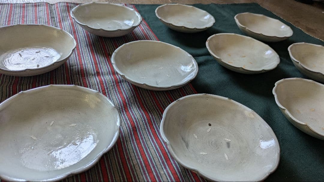 中里隆 唐津粉引ふちなぶり皿 ５客組 ×２（10枚）