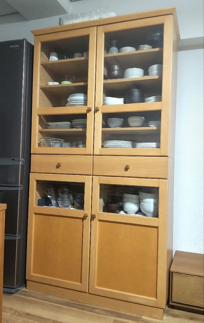 【美品】日進木工 ダイニングボード カップボード 北欧 幅103cm 天然木