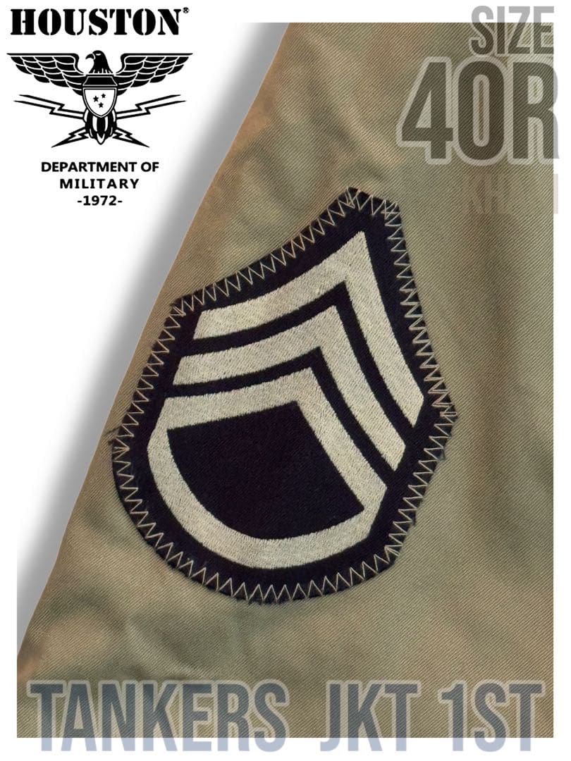 ヒューストン タンカースジャケット 初期型レプリカ カーキ サイズ40R
