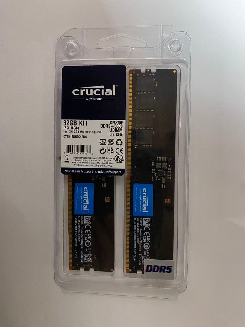 Crucial DDR5-5600 32GB KIT 16GB2枚組