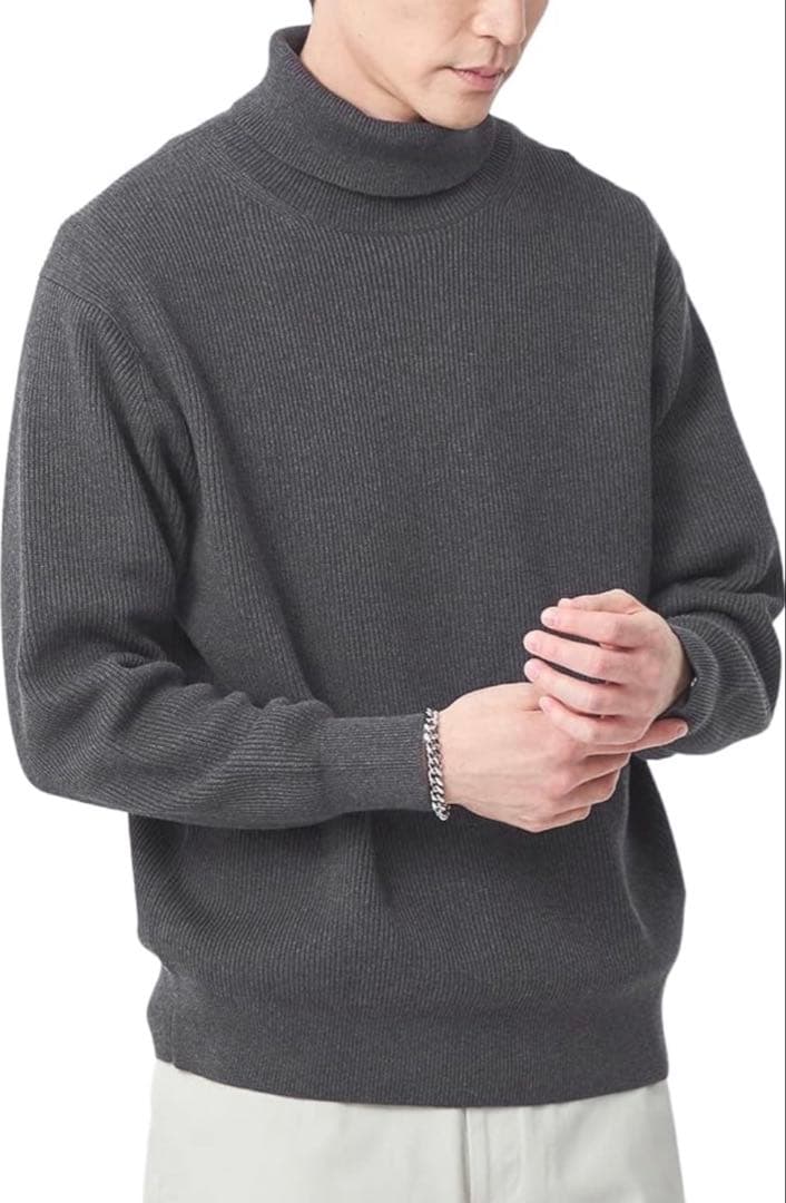 極美品◎グリーンレーベルリラクシング コットンタートルネック2枚セット M 綿