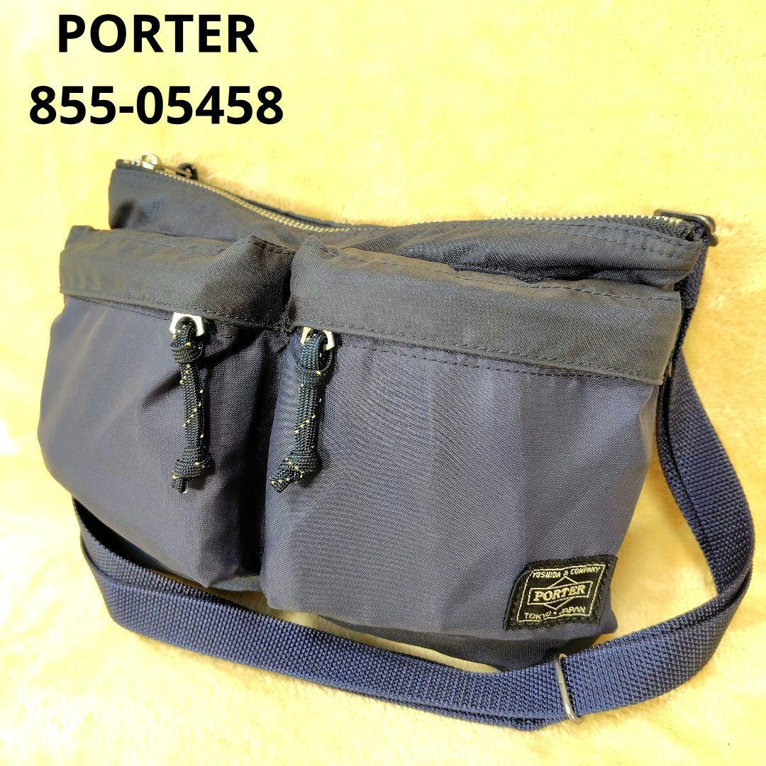 未使用級 PORTER ポーター フォース ショルダーバッグ サコッシュ 紺色
