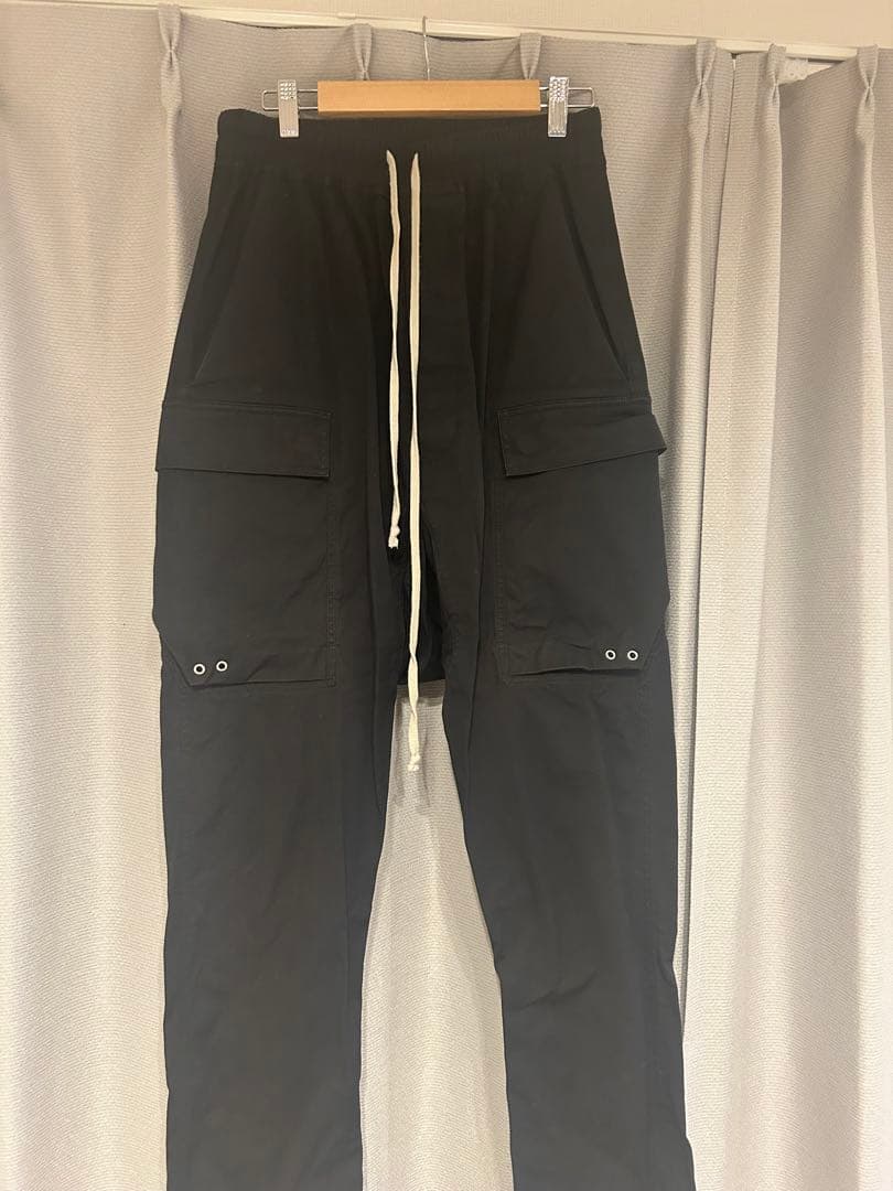 RICK OWENS カーゴロング サルエルパンツブラックサイズ46